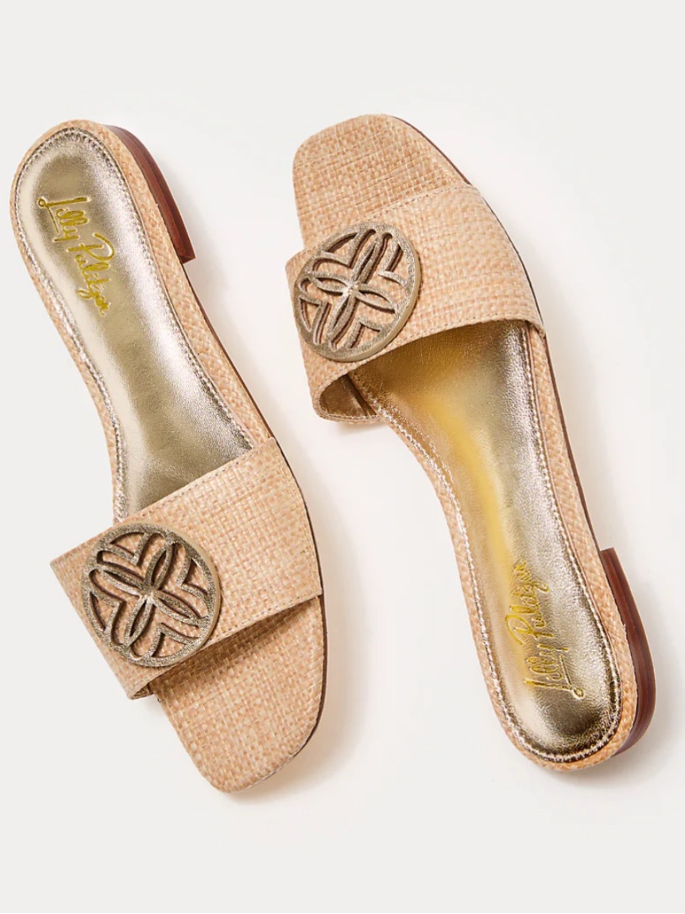 Lilly Pulitzer $178 NESSA SLIDE, NATURAL Size 8.5